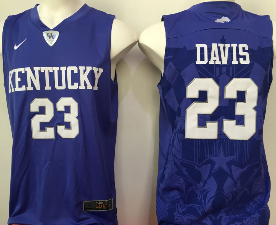 NCAA Men Kentucky Wildcats Purple #23 davis->ncaa teams->NCAA Jersey